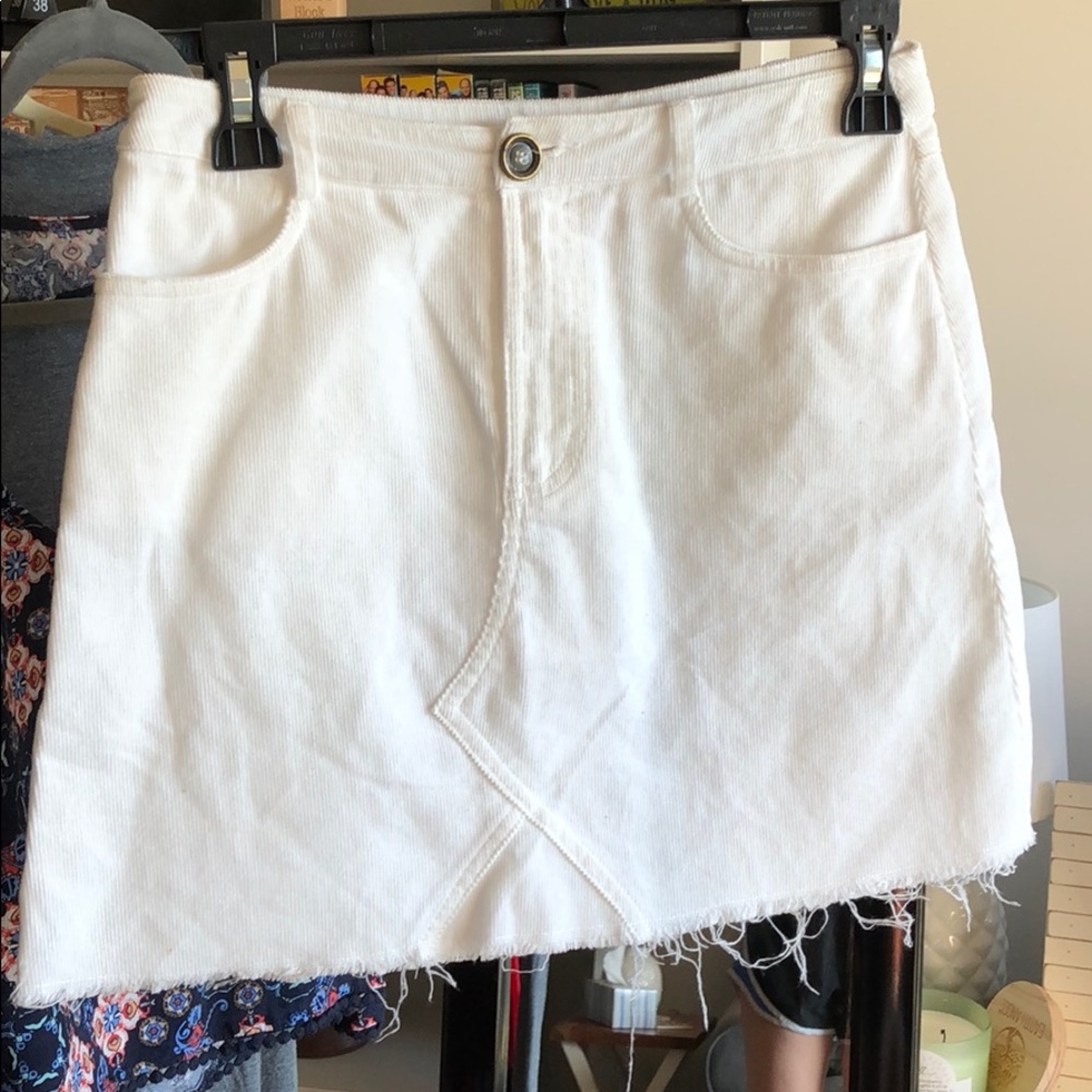 Altar’d State White Denim Miniskirt